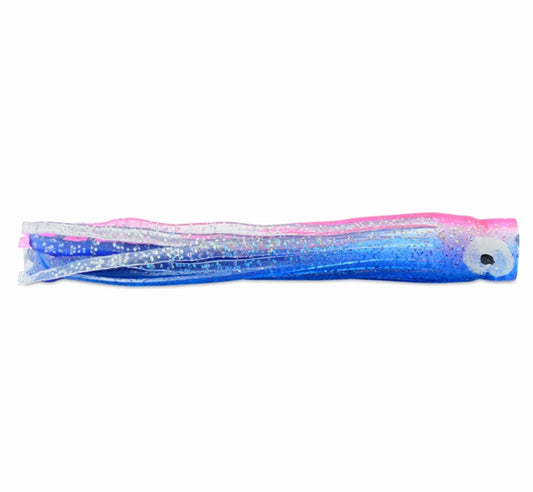 C&H, Lil Bubbler Lure, Blue/Silver/Pink Skirt, Concave Head, 5.5 in / 14 cm