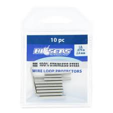 Stainless Steel Loop Protectors, 2.0 mm ID x 25 mm, for 250-400 lb. (113.3-181.4 kg) Mono Leader, 10 pc